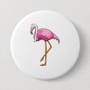 Flamingo som brud med slöja knapp
