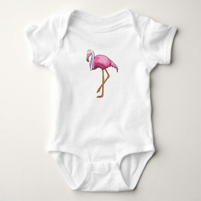 Flamingo som brud med slöja t shirt (Framsida)
