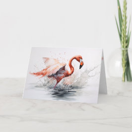 Flamingo som flyger ut från Vatten Kort