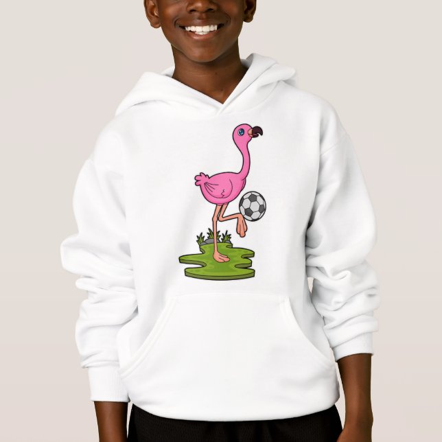 Flamingo som fotbollsspelare med fotboll t shirt (Framsida)