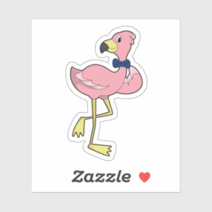 Flamingo som gentleman med slips klistermärken
