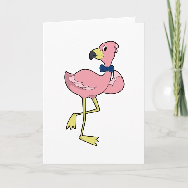 Flamingo som gentleman med slips kort (Framsida)