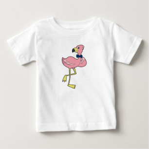 Flamingo som gentleman med slips t shirt