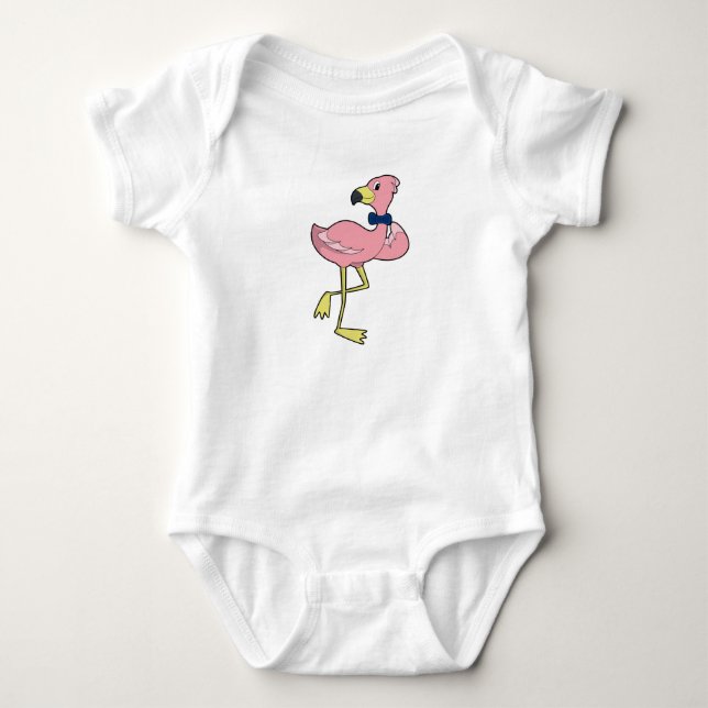 Flamingo som gentleman med slips t shirt (Framsida)