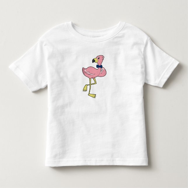 Flamingo som gentleman med slips t shirt (Framsida)
