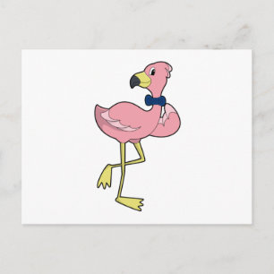 Flamingo som gentleman med slips vykort