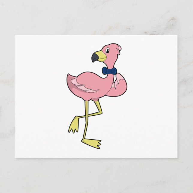 Flamingo som gentleman med slips vykort (Framsida)
