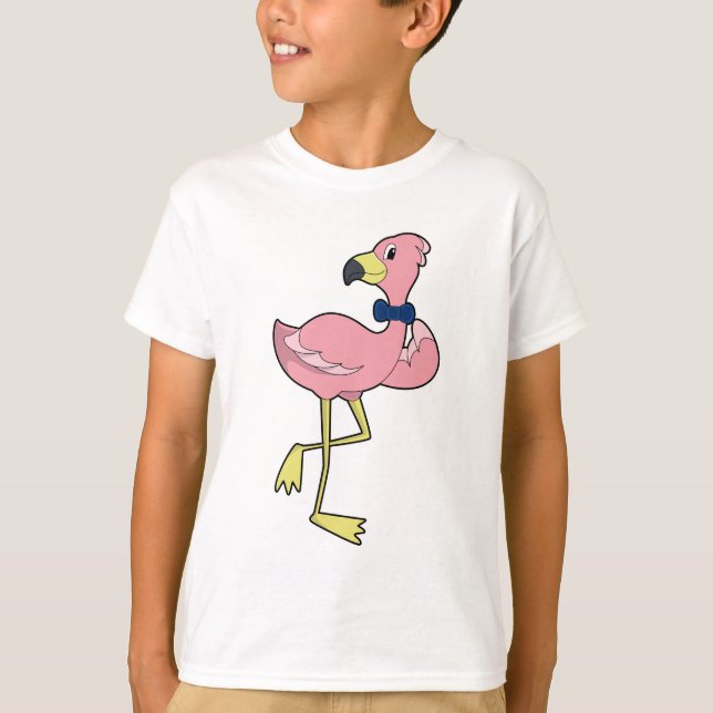Flamingo som gentleman med Tie T Shirt (Framsida)