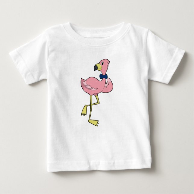 Flamingo som gentleman med Tie T Shirt (Framsida)