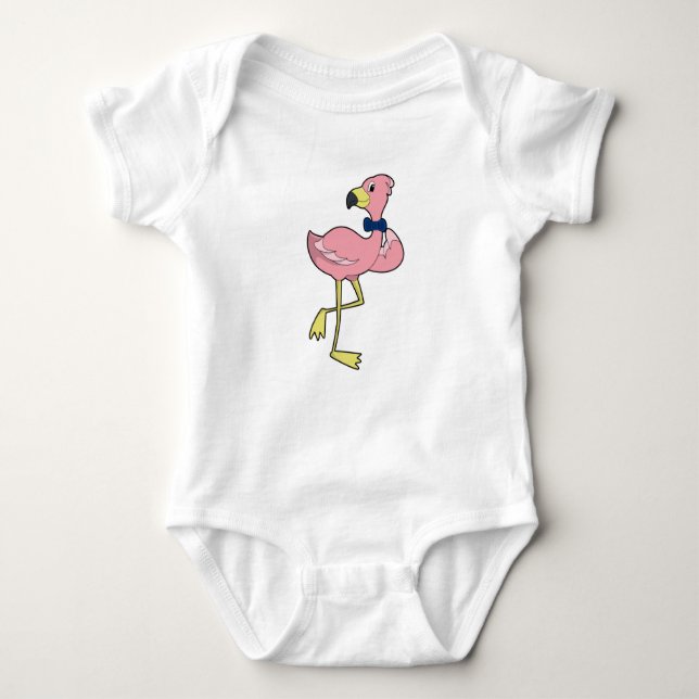 Flamingo som gentleman med Tie T Shirt (Framsida)