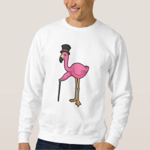 Flamingo som Groom med hög och käpp Lång Ärmad Tröja