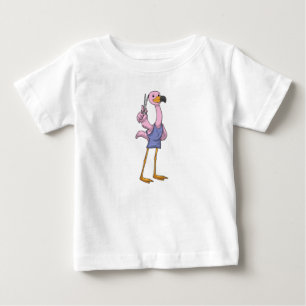 Flamingo som Hair stylist med sax T Shirt
