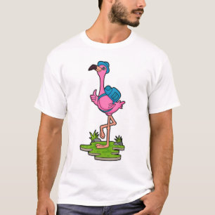 Flamingo som Hiker med ryggsäck T Shirt