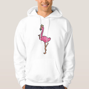 Flamingo som Kung med Krona och personal Hoodie
