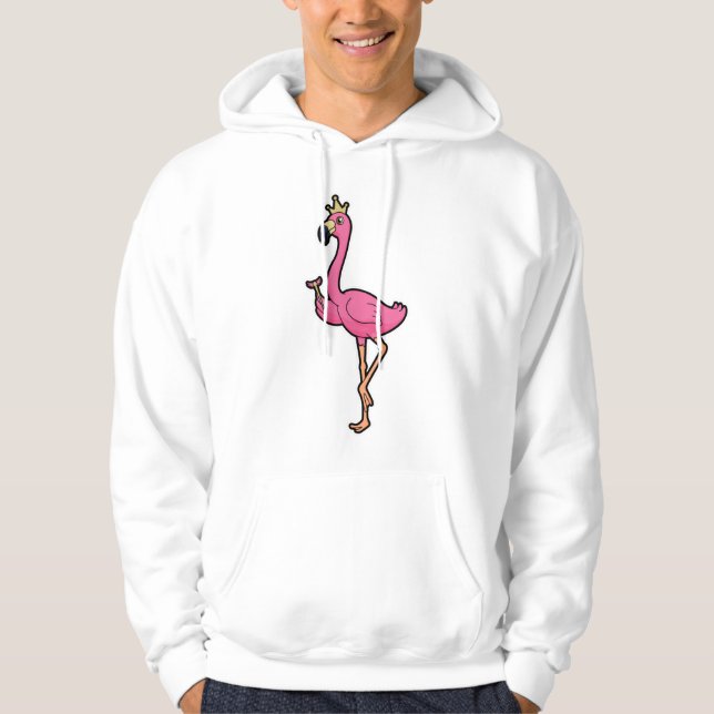 Flamingo som Kung med Krona och personal Hoodie (Framsida)