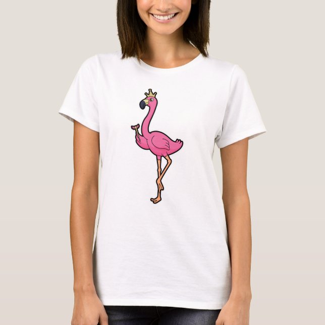 Flamingo som Kung med Krona och personal T Shirt (Framsida)