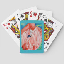 Flamingo som leker kort
