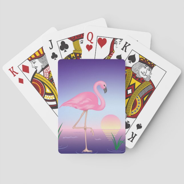 Flamingo som leker kort spel kort (Baksidan)