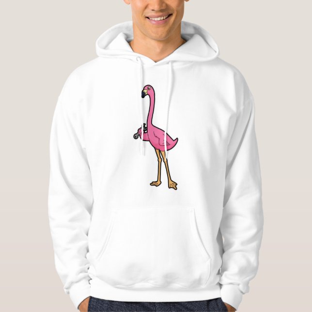 Flamingo som Mechanic med Wrench Hoodie (Framsida)