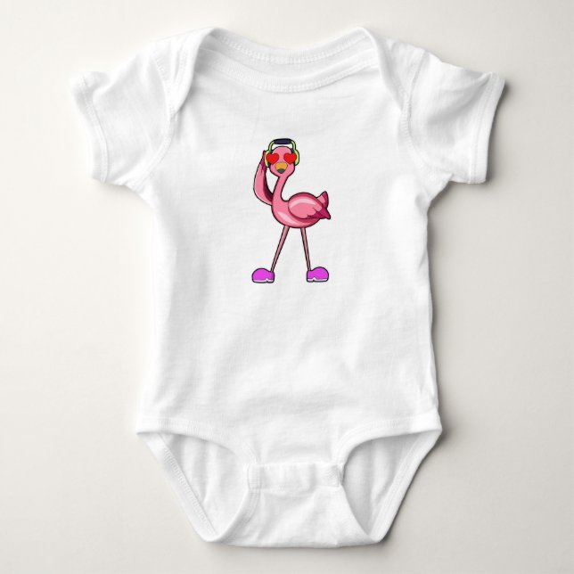 Flamingo som pensionär med Walking stick och Hat T Shirt (Framsida)