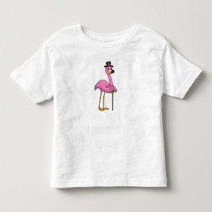 Flamingo som pensionär med Walking stick T Shirt