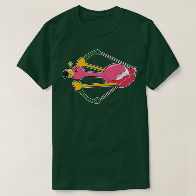 Flamingo som Pil med Bow T Shirt (Design framsida)