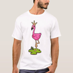 Flamingo som Princess med Krona T Shirt