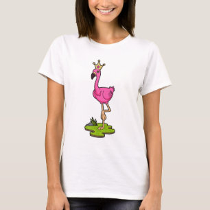 Flamingo som Princess med Krona T Shirt