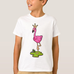 Flamingo som Princess med Krona T Shirt