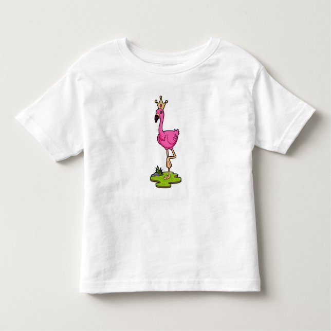 Flamingo som prinsessa med krona t shirt (Framsida)