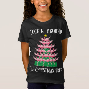 Flamingo som rinner runt Julgran Ljus T Shirt
