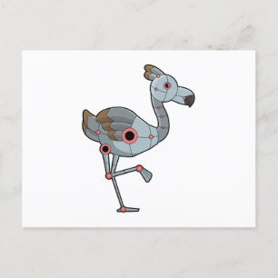 Flamingo som robot vykort