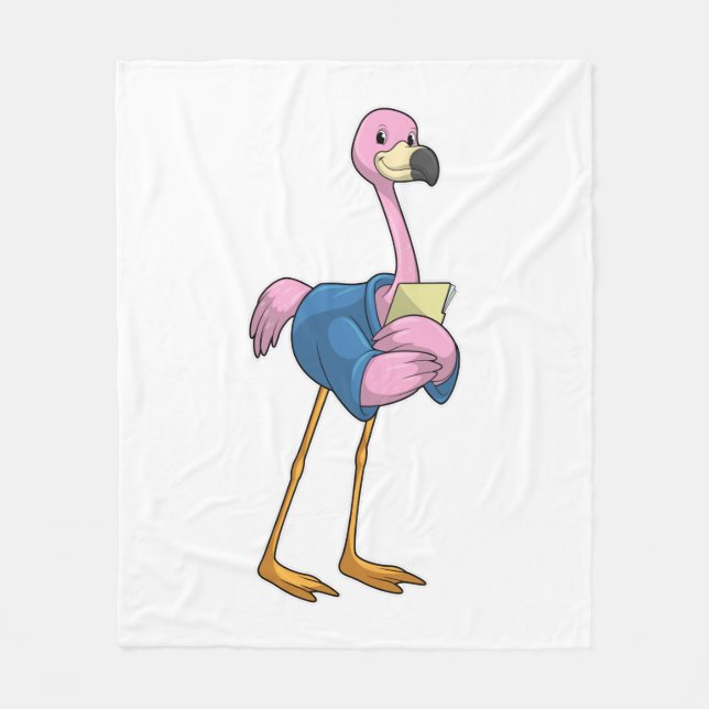 Flamingo som sekreterare vid Anteckningsblocket Fleecefilt (Framsidan)