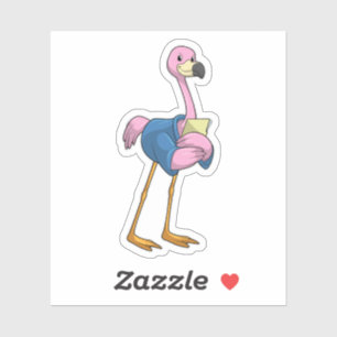 Flamingo som sekreterare vid Anteckningsblocket Klistermärken