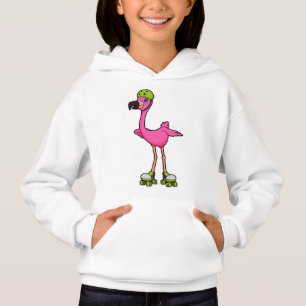 Flamingo som Skater med rullskridskor och hjälmet T Shirt