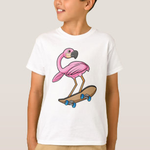 Flamingo som Skater med Skateboard T Shirt