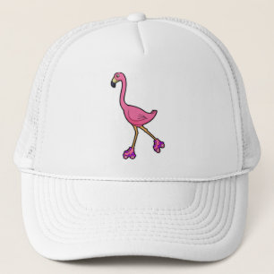 Flamingo som Skridskoåkare med Rullskridskor Keps