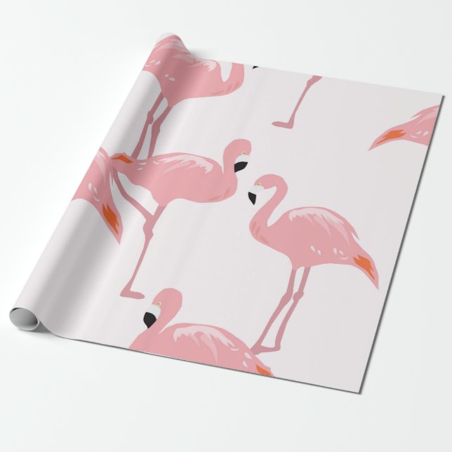 Flamingo som slår in papper presentpapper (Utrullad)