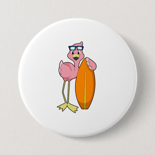 Flamingo som Surfer med Surfboard.PNG Knapp (Framsida)