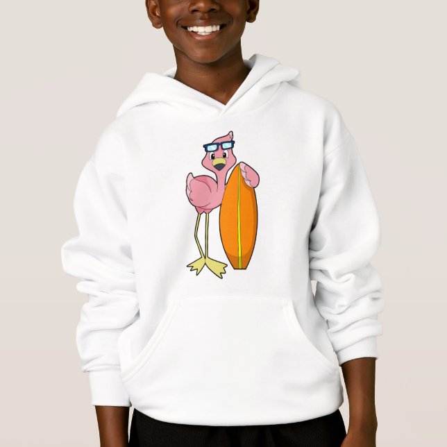 Flamingo som Surfer med Surfboard.PNG T Shirt (Framsida)