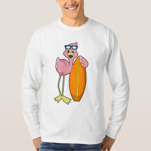 Flamingo som Surfer med Surfboard.PNG T Shirt