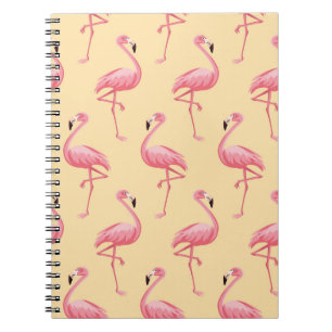 Flamingo Sömlös bakgrund i mönster. Flamning av ro Anteckningsbok