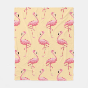 Flamingo Sömlös bakgrund i mönster. Flamning av ro Fleecefilt