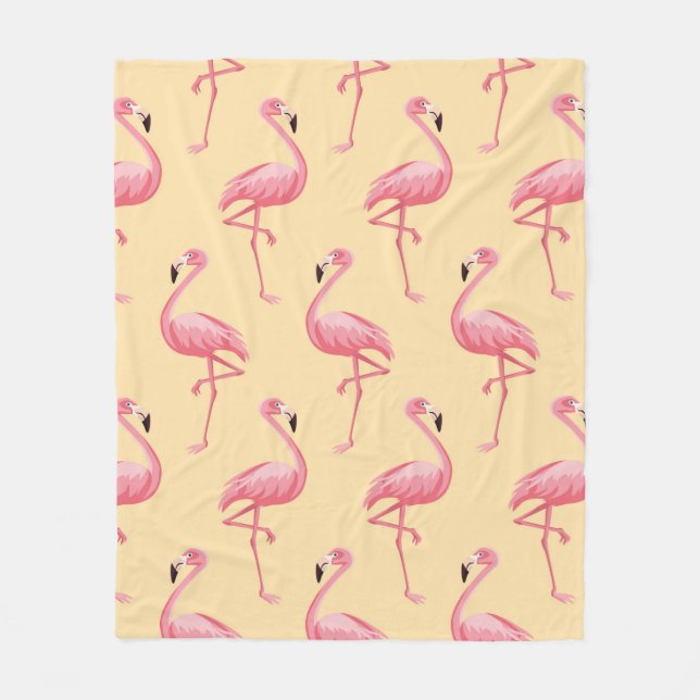 Flamingo Sömlös bakgrund i mönster. Flamning av ro Fleecefilt (Framsidan)