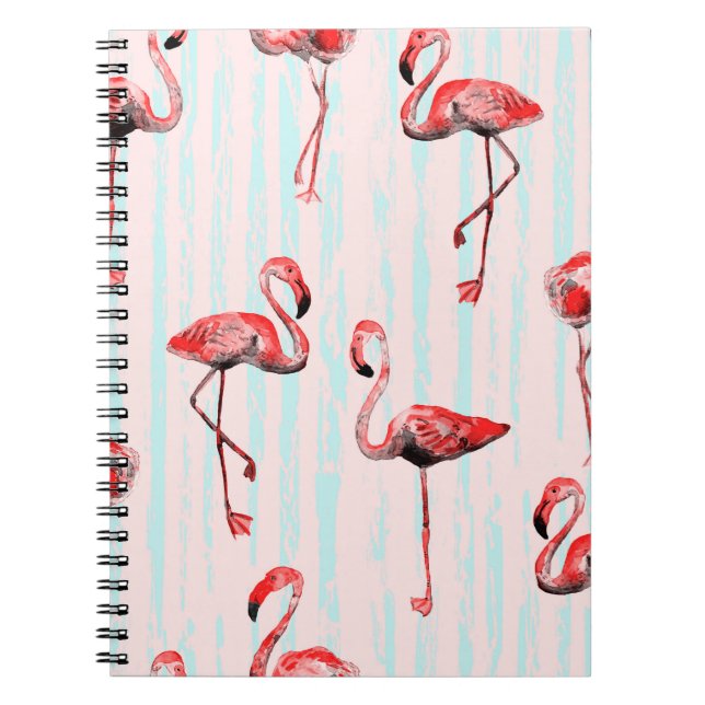 Flamingo, sömlös mönster anteckningsbok (Framsidan)