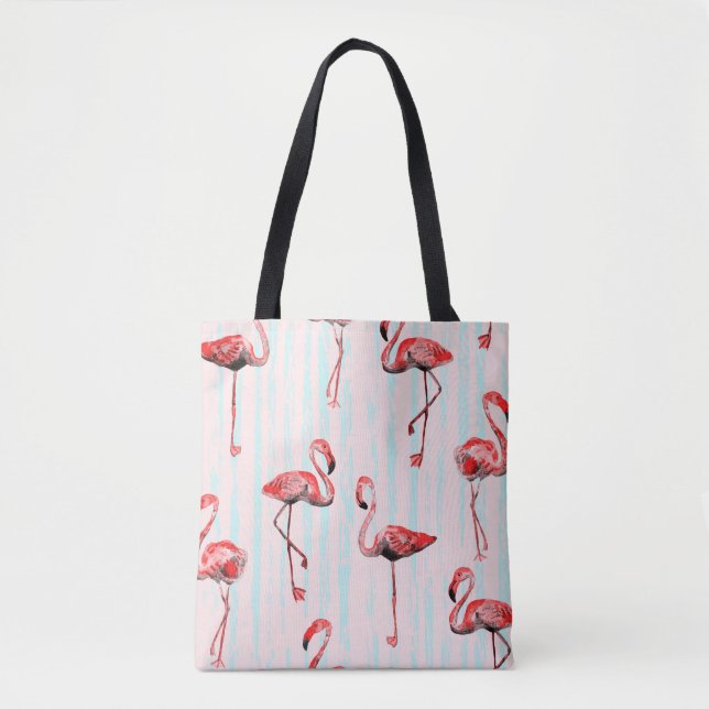 Flamingo, sömlös mönster tygkasse (Framsida)
