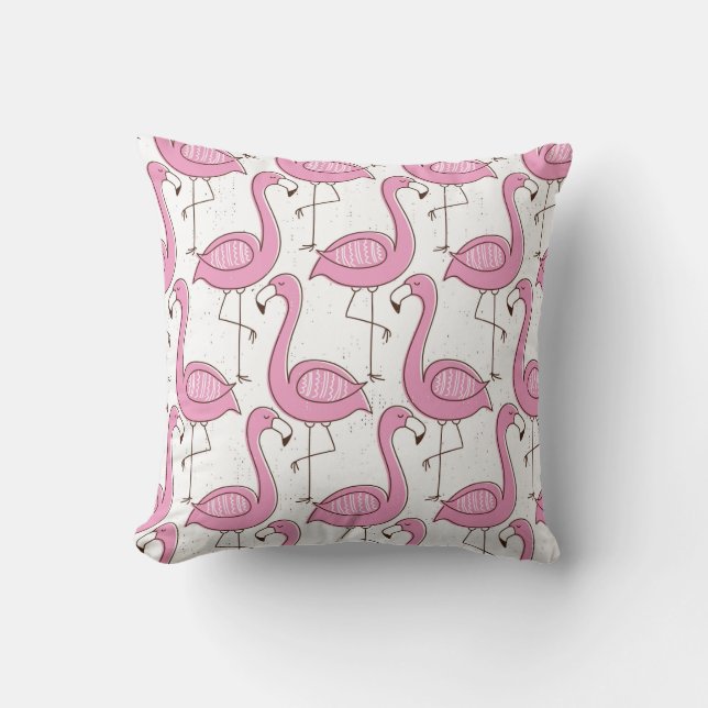 Flamingo Sömlös mönster, vintage exotisk design  Kudde (Framsida)