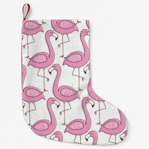 Flamingo Sömlös mönster, vintage exotisk design  Liten Julstrumpa