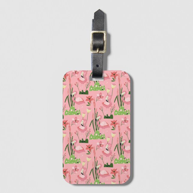 Flamingo Sommar Kollektion En Design 4 Bagagebricka (Framsida vertikal)