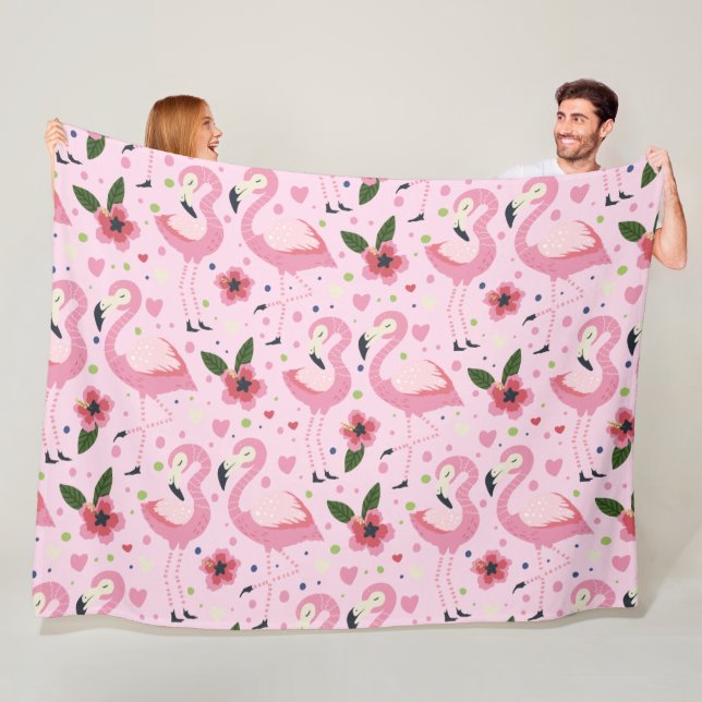 Flamingo Sommar Kollektion En Design 9 Fleecefilt (På plats)